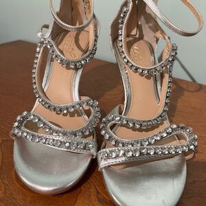 Silver jeweled dress sandals